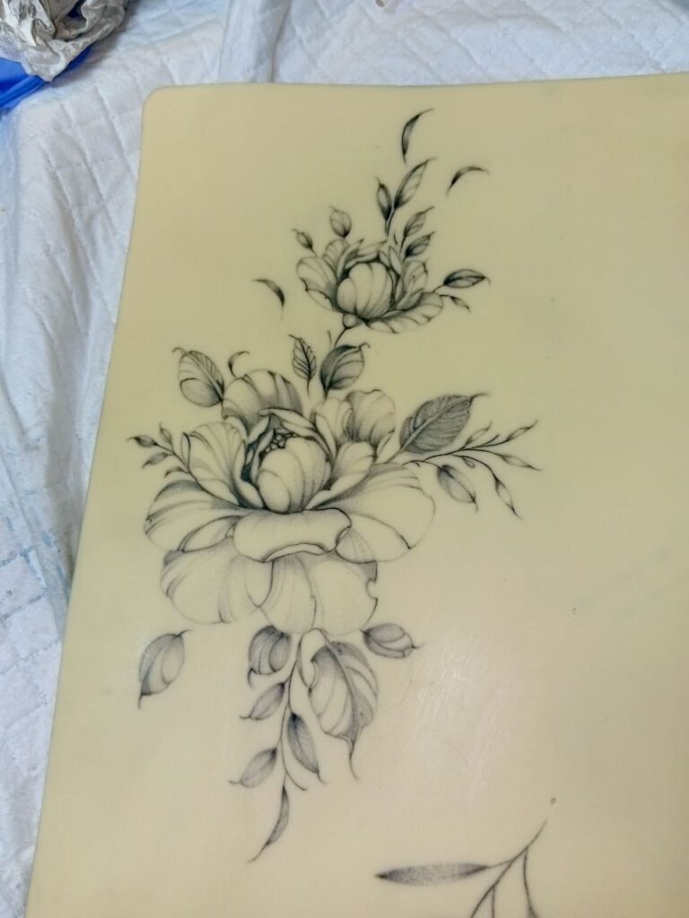 Практика тату композиції з півоній — Skaty.Tattoo